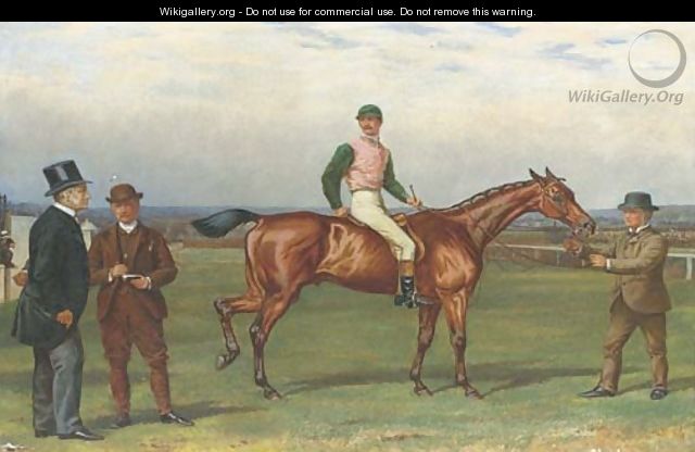 Old Joe, with jockey up, on a course steeplechasing - Alfred Charles Havell