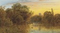 The Thames at sunset - Alfred Glendening