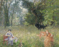 Flower pickers in a summer meadow - Alfred Roll