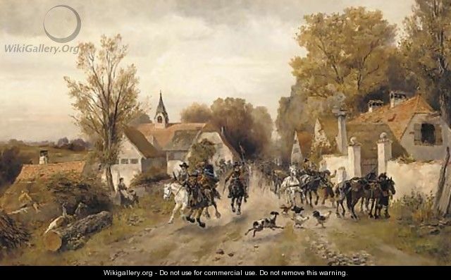 The approaching cavalry 2 - Alfred Ritter von Malheim Friedlander