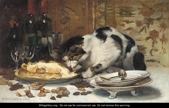The cat who got the cream - Alfred Puissant