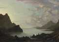 A bay at dusk - Alexander Cozens