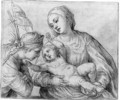 The Madonna and Child and a female Saint - Alessandro Turchi (Orbetto)