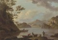 A view of Loch Lomond with figures and boats in the foreground - Alexander Nasmyth