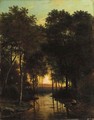 Fishing at dusk - Alexander Joseph Daiwaille