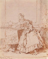 A woman reading at a table in an elegant interior - Alexander Hugo Bakker Korff