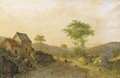 Travellers on a sandy track in a hilly landscape - Alexander Hieronymus Jun Bakhuyzen