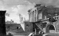 A capriccio of Roman ruins - Alexandre-Jean Dubois Drahonet