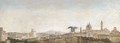 Capriccio View of Rome with the Monte de Giustizia and Villa Montalto Negroni - Alexandre-Hyacinthe Dunouy