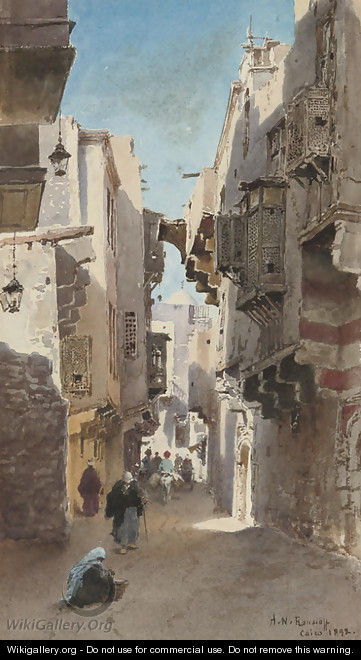 A street scene in Cairo - Alexandre Nicolaievitch Roussoff