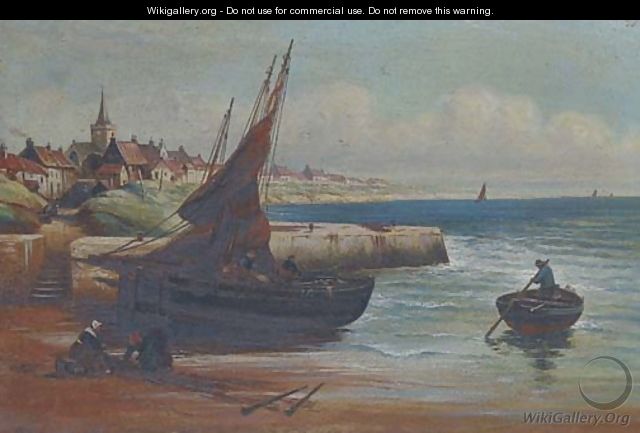 Mending the nets on the Scottish coast - Alexander Young