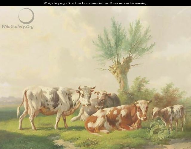 Cows in a field - Albertus Verhoesen