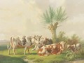 Cows in a field - Albertus Verhoesen