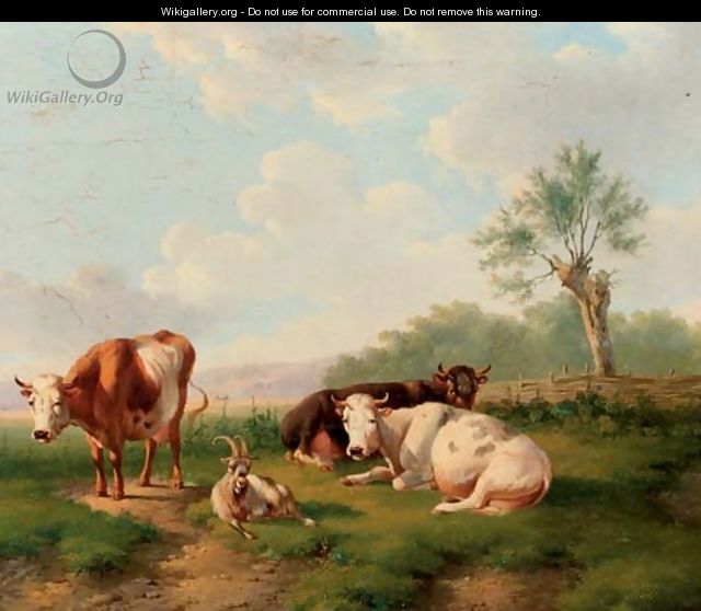 Cattle in an extensive landscape - Albertus Verhoesen