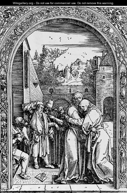 Joachim and St. Anne meet at the golden Gate, from The Life of the Virgin - Albrecht Durer