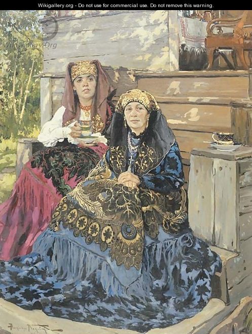 The tea drinkers - Aleksandr Vladimirovich Makovsky