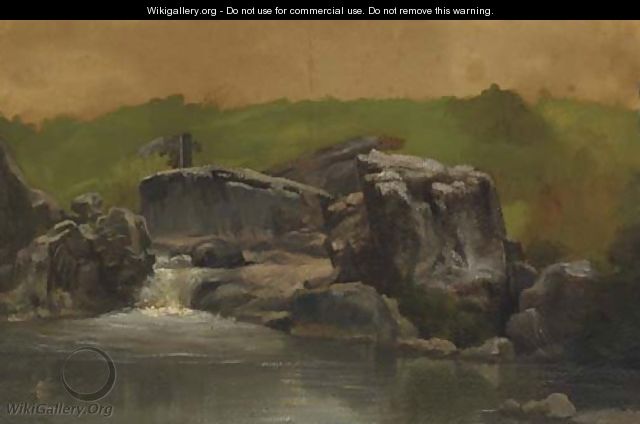 Rocks and Stream, Westphalia, Germany - Albert Bierstadt