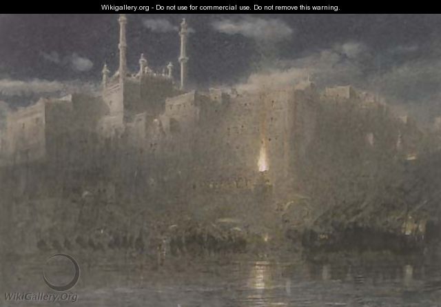Benares at Night - Albert Goodwin