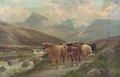 Highland cattle by the Beauly river - Albert Dunnington