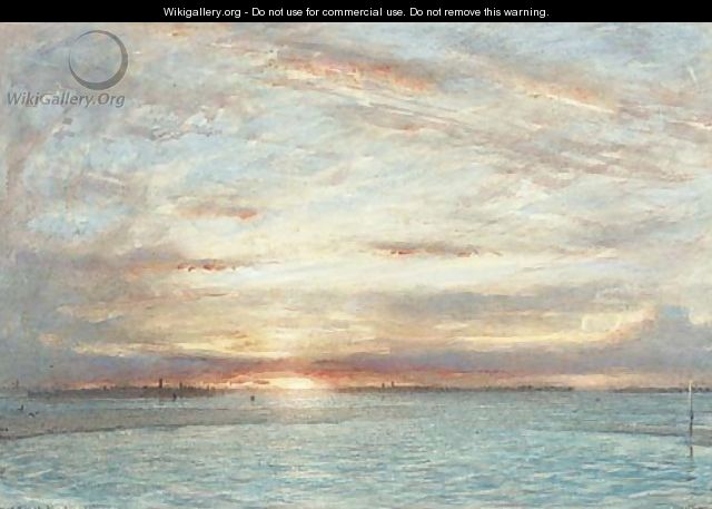 Sunset in the Venetian lagoons - Albert Goodwin