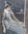 Admiring the artist's work a lady in an artist's studio - Albert Neuhuys