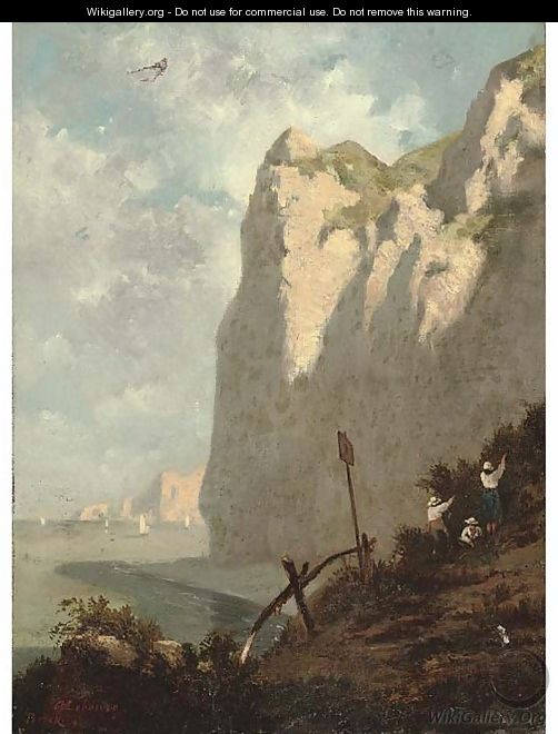 Picking berries at the Berck cliffs - Albert Lebourg