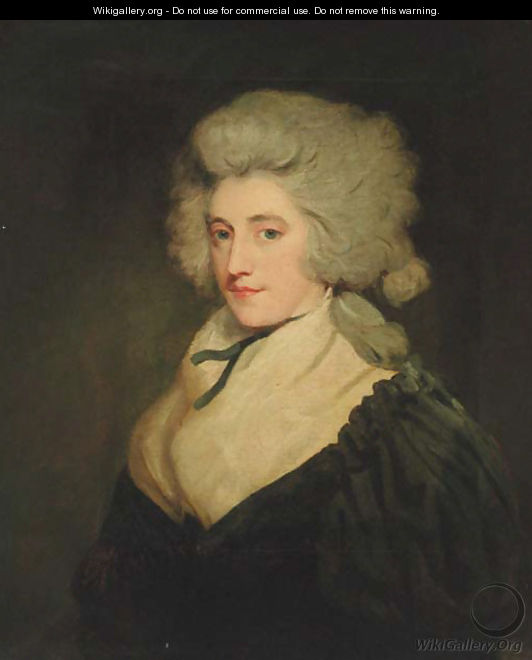 Portrait of Lady Elliot, quarter-length, in a black dress and white shawl - (after) Sir Joshua Reynolds