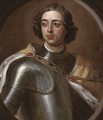 Portrait of Peter the Great (1672-1725), Tsar of Russia, half-length, in armour, feigned oval - Sir Godfrey Kneller