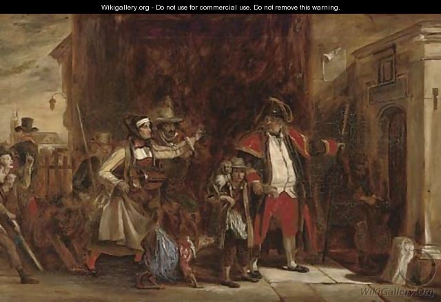 The town beadle arresting a group of players - (after) Sir David Wilkie