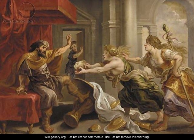 Tereus being presented with the head of his Son Itys - (after) Sir Peter Paul Rubens