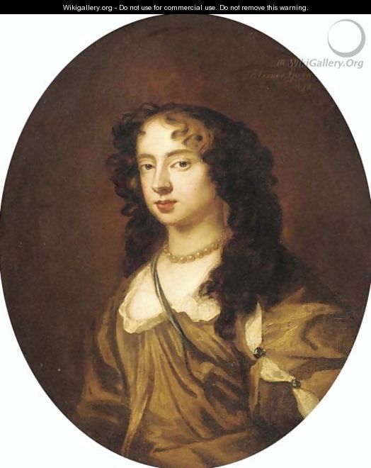 Portrait of Nell Gwyn, bust-length, in a brown dress - (after) Sir Peter Lely