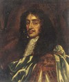 King Charles II, bust-length, in garter robes - (after) Sir Peter Lely