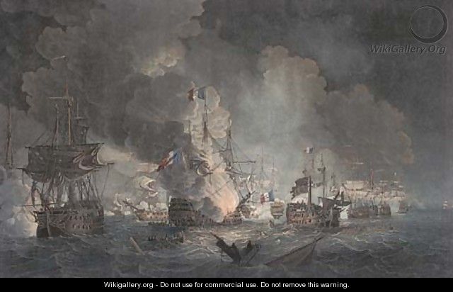 Battle of the Nile, representing the situation of the two Fleets, previous to the blowing up of the L