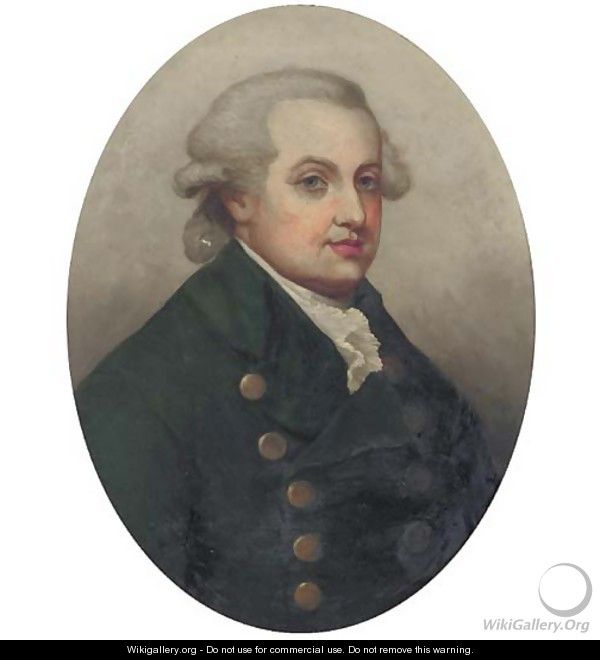 Portrait of the 11th. Viscount Mountgarret (1745-1793), bust-length, in a green jacket and white cravat, painted oval - (after) Gainsborough, Thomas
