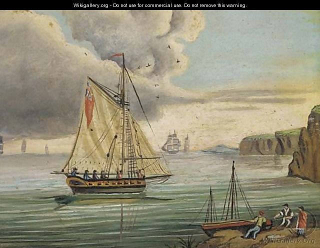 An English frigate in the Channel - (after) Thomas Buttersworth