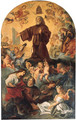 Saint Francis of Paula in Glory, attended by Angels and Saints, in a painted arch - Theodor Van Thulden