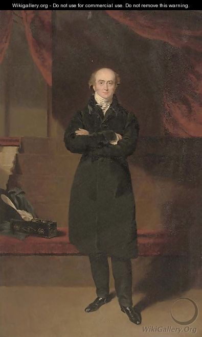 Portrait of George Canning M. P., small full-length, in a black suit, in the chamber of the House of Commons - (after) Lawrence, Sir Thomas