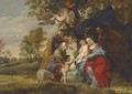 The Holy Family under an Apple Tree with Saints Elizabeth and Zacharaias and the Infant Baptist - (after) Sir Peter Paul Rubens