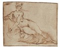 A female nude reclining - Agostino Carracci