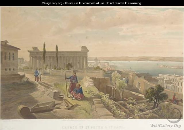 View from the heights above Balaklava, looking towards Sebastopol - (after) William Simpson