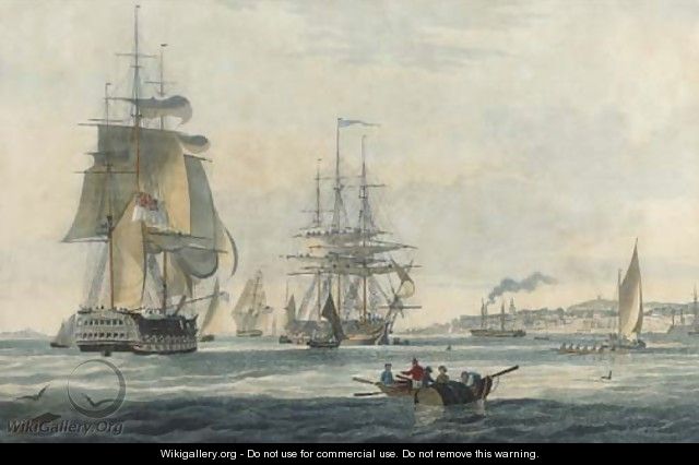 View off Gravesend, by E. Duncan - William Huggins