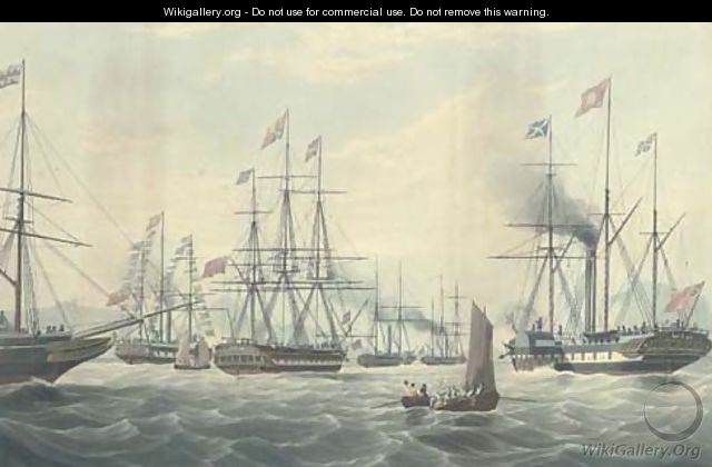 Royal George Yacht, conveying Her Majesty and Royal Consort to Edinburgh, August, 1842, by E. Duncan - William Huggins
