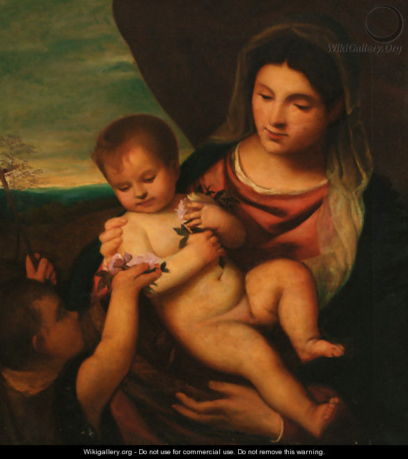 Madonna and Child with the Infant Saint John the Baptist - Tiziano Vecellio (Titian)
