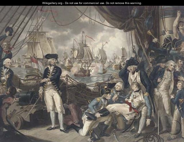 The celebrated victory obtained by the British fleet under the command of Earl Howe over the French fleet on the Glorious First of June, 1794, by D. O - Mather Brown