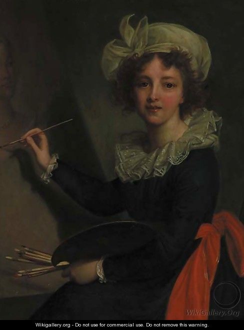 Self Portrait Of The Artist At Her Easel - Elisabeth Vigee-Lebrun