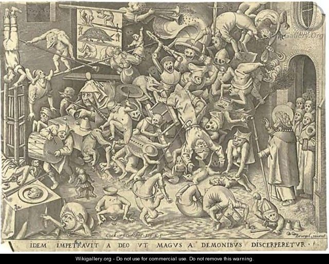 The Fall of the Magician Hermogenes, by P. van der Heyden - (after) Pieter The Elder Bruegel