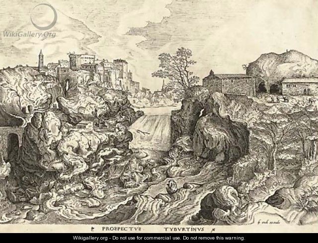 Prospectus Tyburtinus, from The Set of the large Landscapes, by H. Cock - (after) Pieter The Elder Bruegel