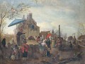 A market scene with a quack - (after) Philips Wouwerman