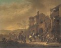 Cavalrymen at rest by a farrier; and Cavalrymen setting out from a barn - (after) Philips Wouwerman