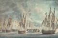 The Battle of Trafalgar, 21st October 1805, Admiral Dumanoir's squadron fleeing the scene late in the day - Robert Dodd
